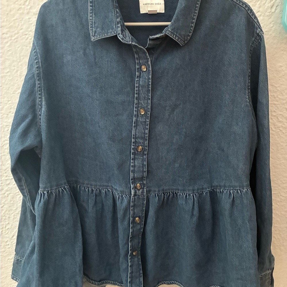 American Eagle Denim Button-Up Shirt
